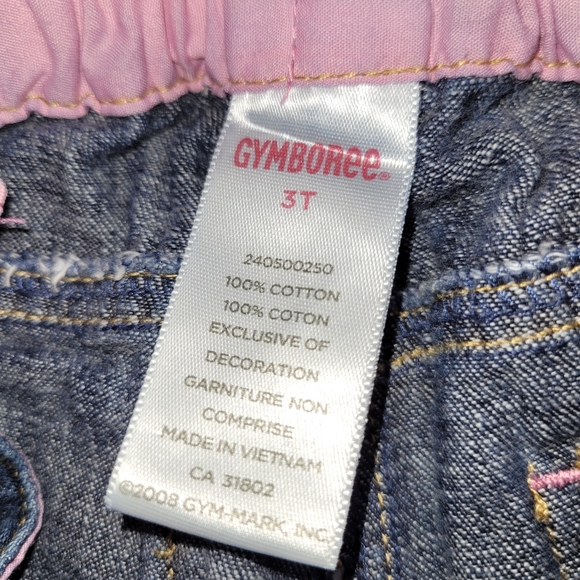 💕 Vintage Gymboree Wild One Dark Wash Pink Polka Dot Jeans Adjustable Waist 🦓 - Picture 4 of 6